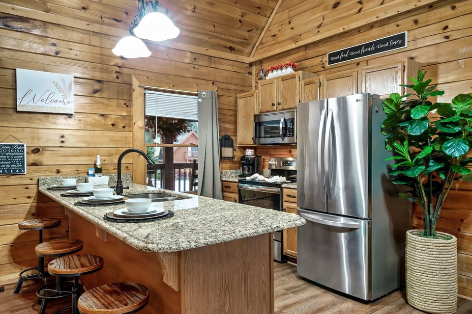 Kitchen with essentials.