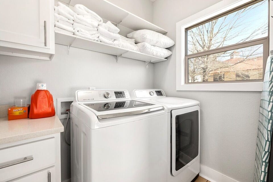 Our laundry room has a washer, dryer, detergent and dryer sheets - all for guests to use!