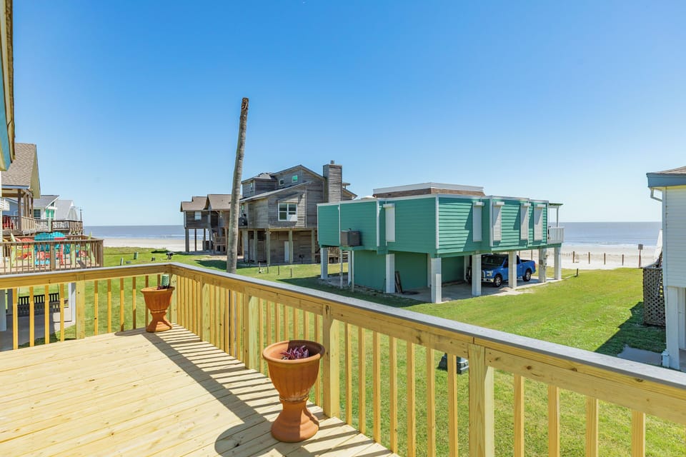 Enjoy peek-a-boo Gulf views from the deck