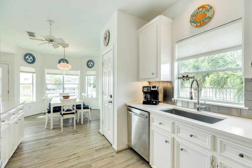 Easily serve homecooked meals to the adjacent dining table