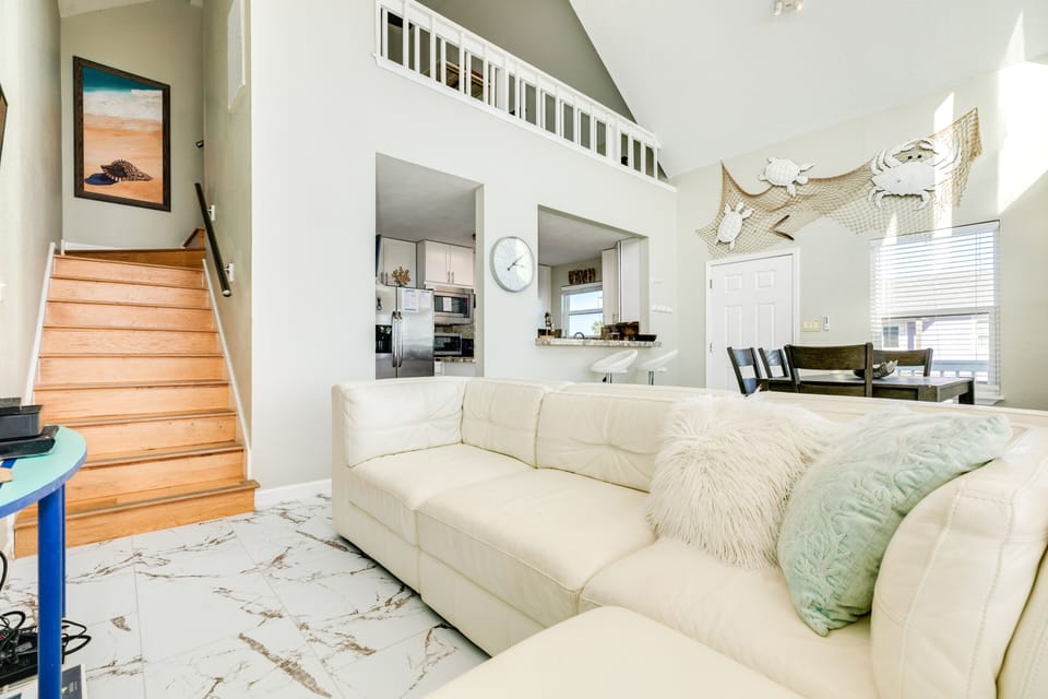 Comfortable sectional for impromptu vacation naps