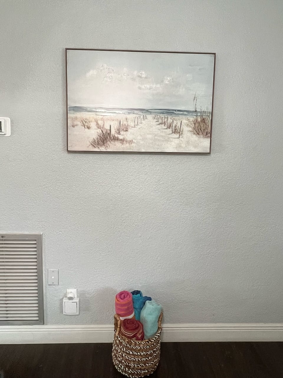 Beach art… also beach towels, beach toys and umbrella provided. 