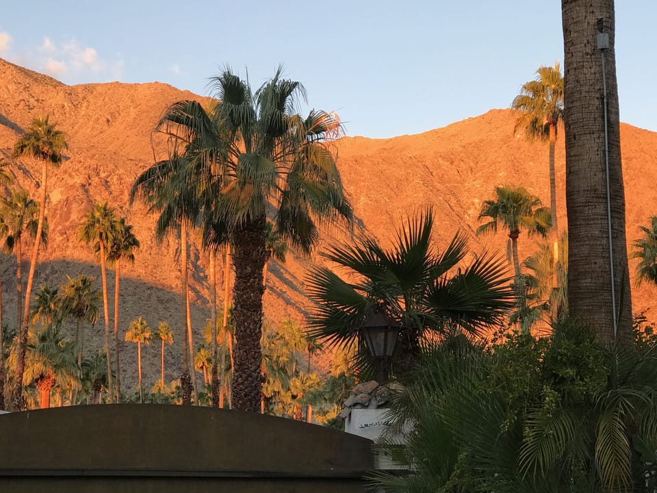 Sunrise mountain view from the sundeck.