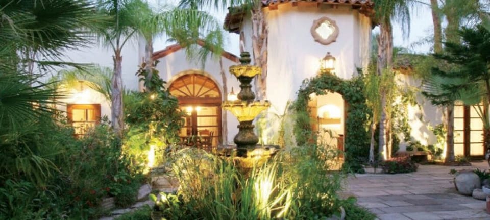 Casa de Monte Vista estate main entrance. Old Las Palmas neighborhood.
