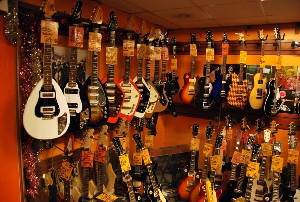 Guitar shops on Denmark Street