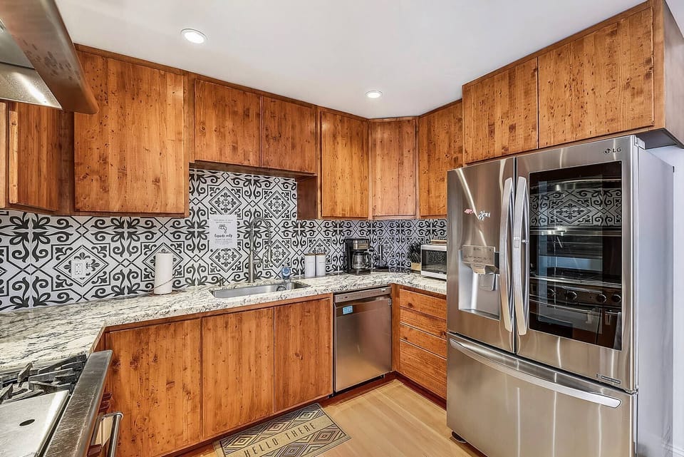 New, stainless steel appliances for your cooking pleasure.