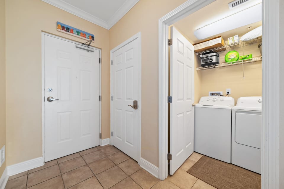 Enjoy the convenience of an in-unit washer and dryer.  Pack light and refresh your wardrobe with ease.