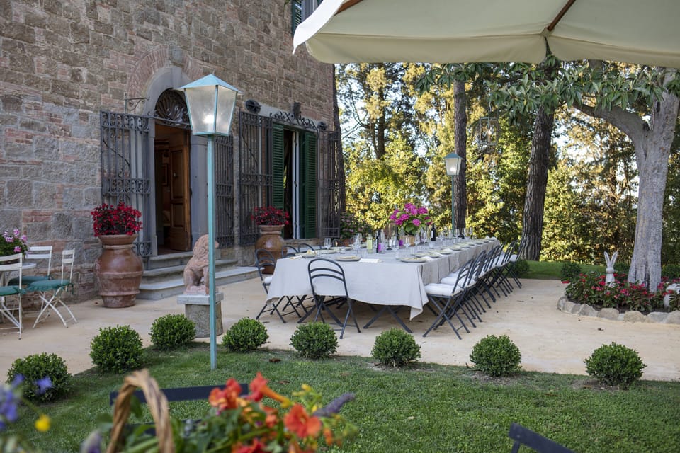 Outdoor banquet area