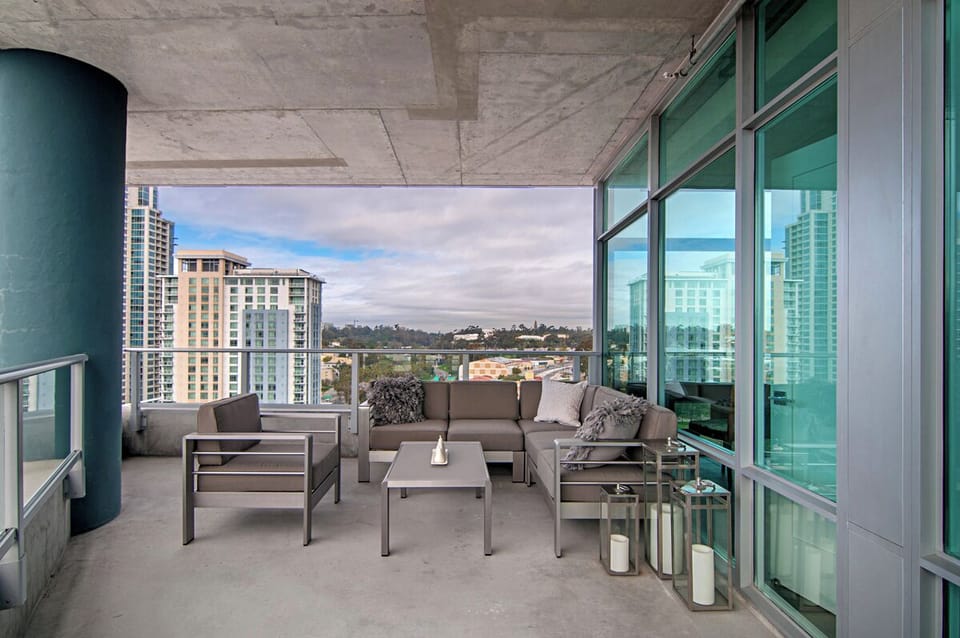 Outside patio with spectacular views has seating for 6