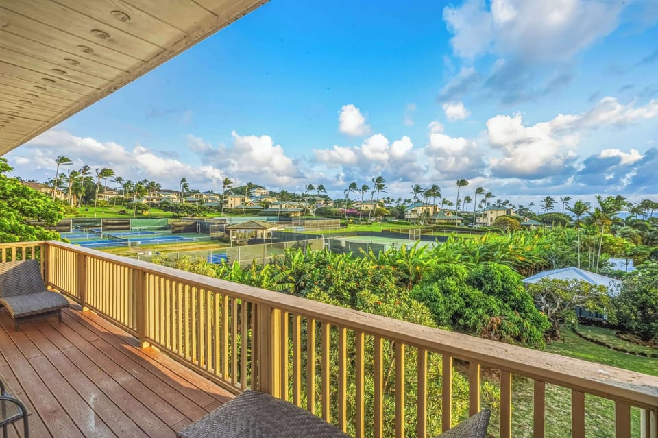 View of Poipu Beaches from upstairs balcony