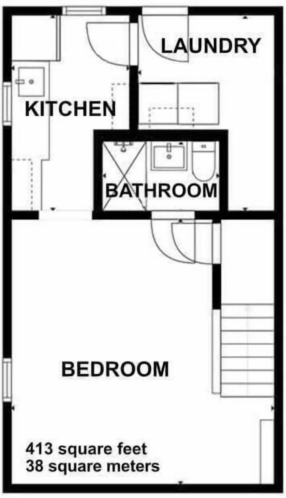 Spread out in 413 square feet (38 square meters) of living space dedicated to you