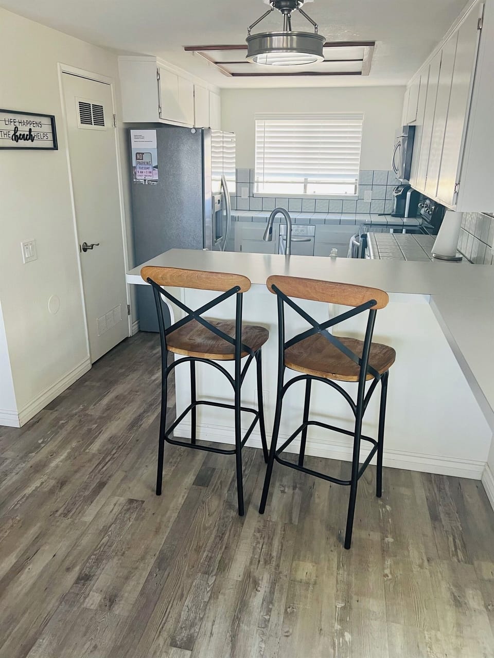 Private kitchen and extra seating.