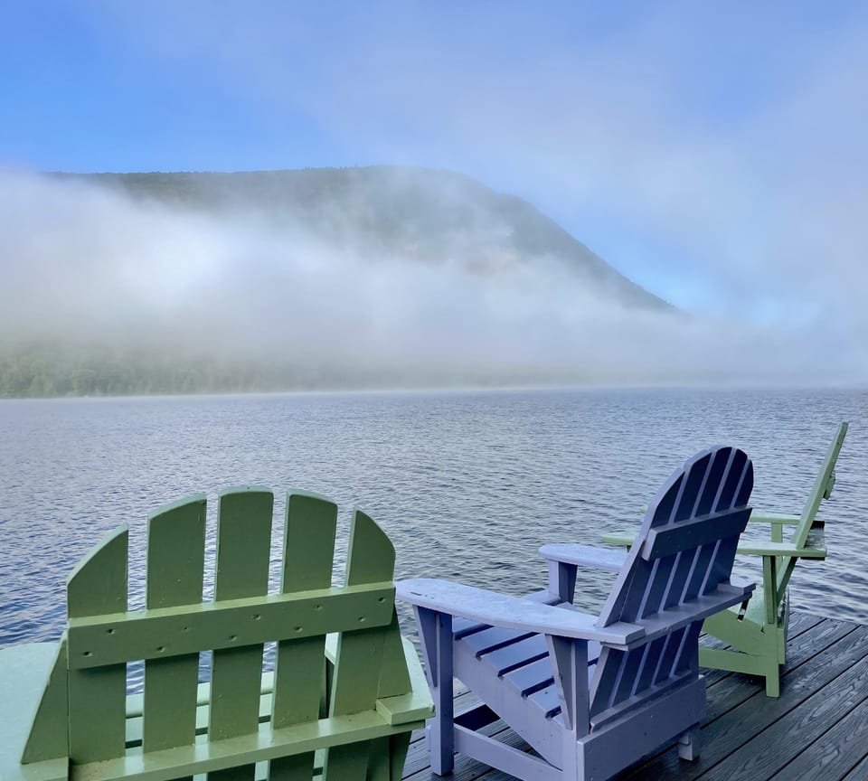 View from Lower Dock, with Adirondack Chairs