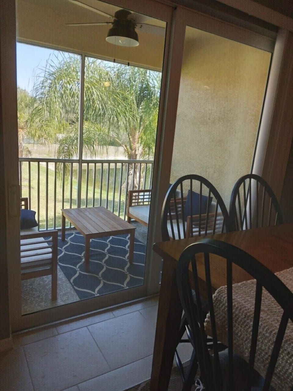 Lenai features seating for 4 with a peaceful view of the lake.  
