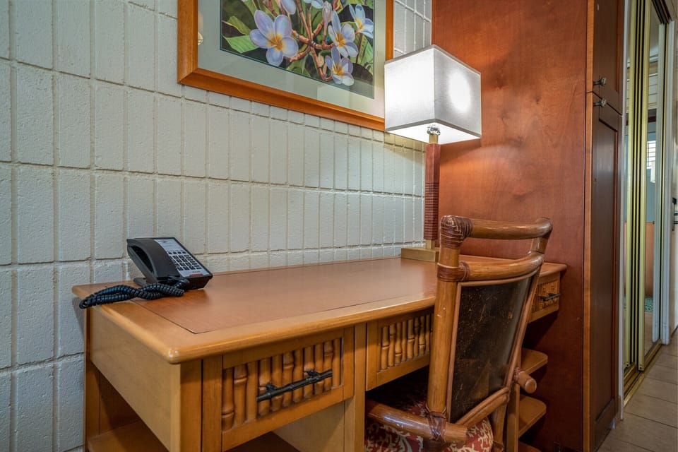 Desk area for convenience