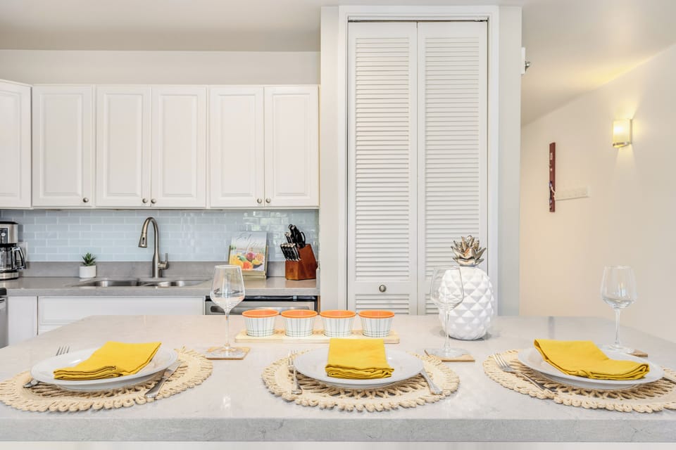 Kitchen island with seating, ideal for dining and entertaining