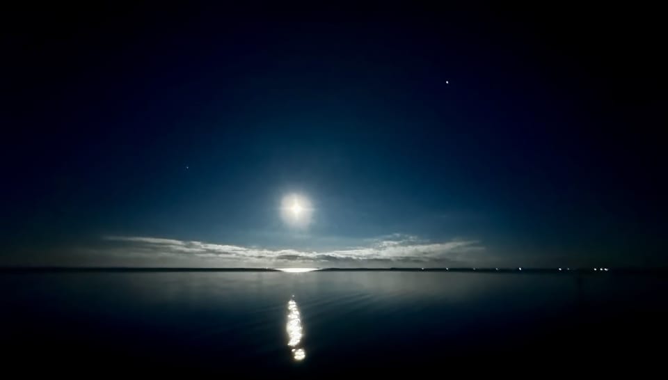 Moonrise over the Sound