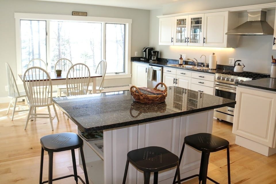 Kitchen with ocean view
