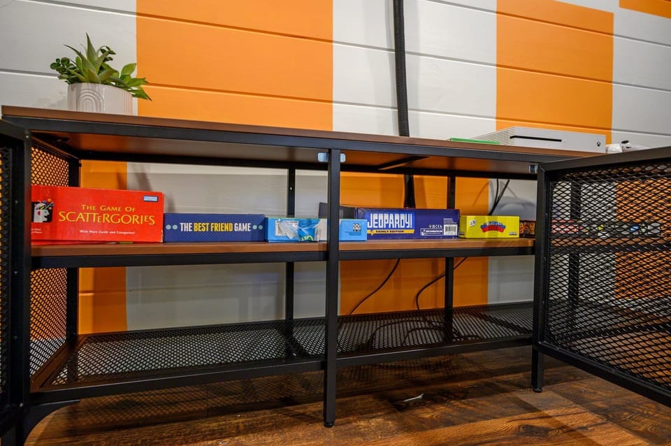 Unplug and unwind with a selection of board games in the loft—perfect for a fun and relaxing time!