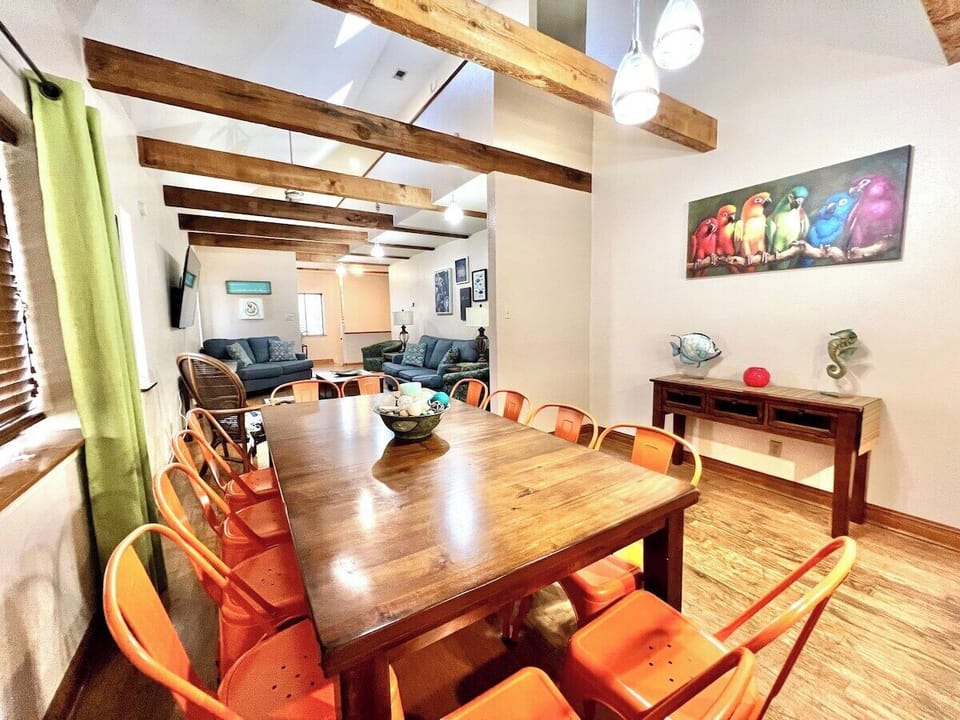 Large dining room table, sits 10-12 guests comfortably