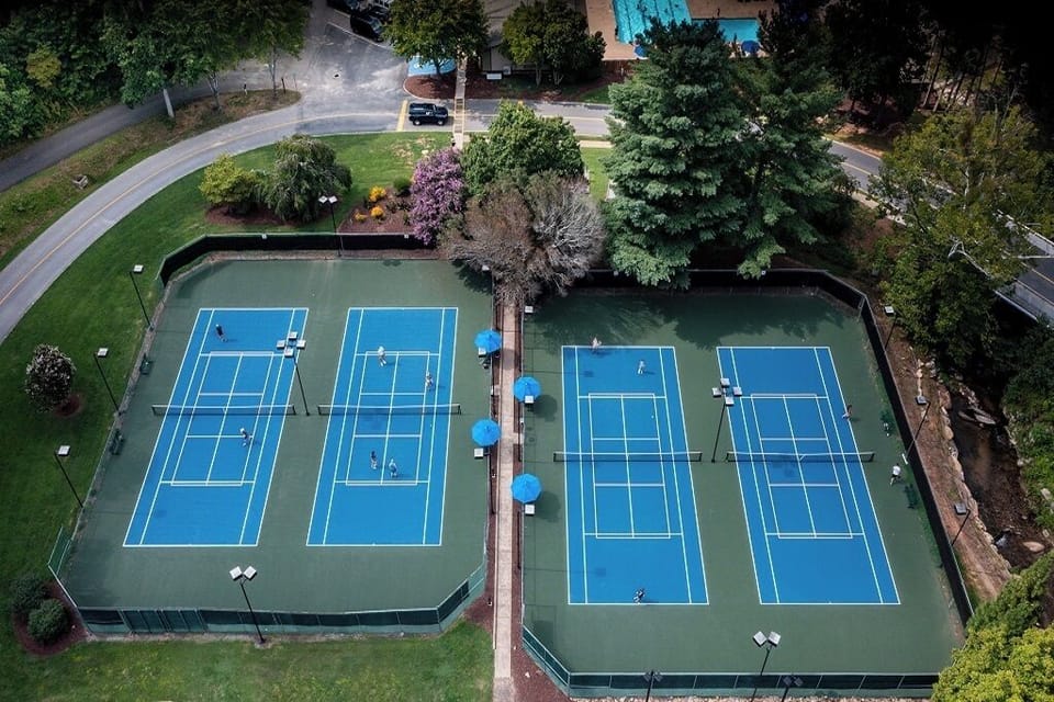 Racquet sports at the Rumbling Bald Wellness Center.