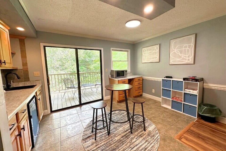 Dining room space with board games included.