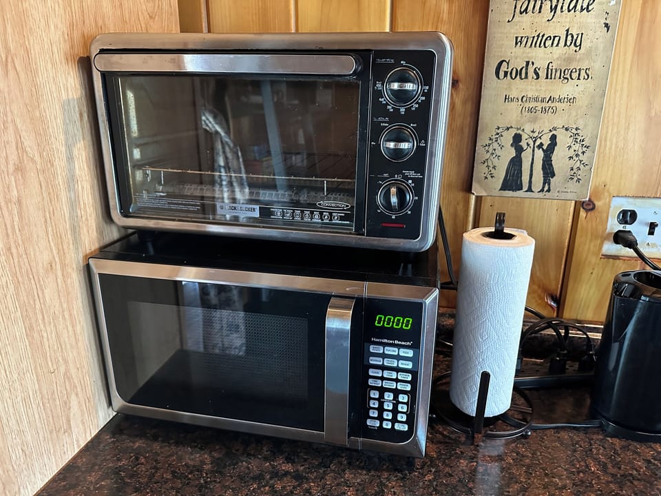 Toaster oven, microwave and electric kettle