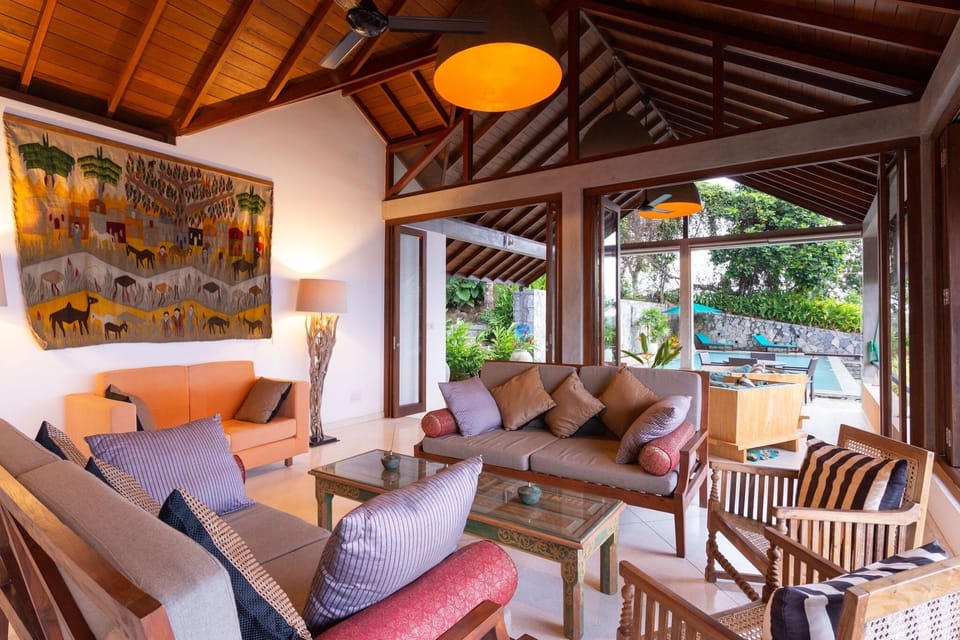Living area near the pool