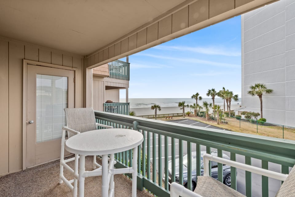 Have your morning coffee while listening to the waves gently rolling in.