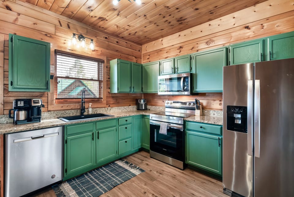 Cook comfortably in a fully stocked kitchen where family meals and group cooking come together with ease.