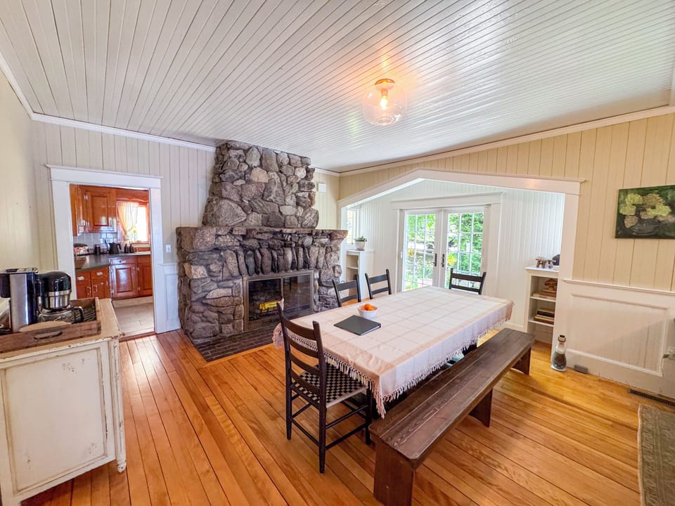 Dining area with original 1905 fireplace