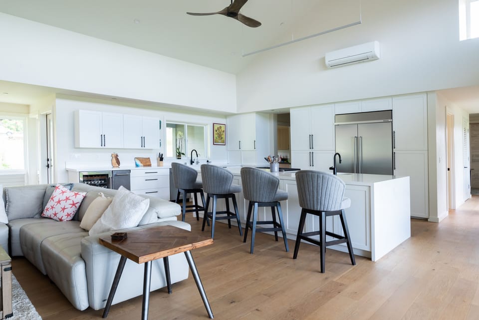 Open concept kitchen/living area