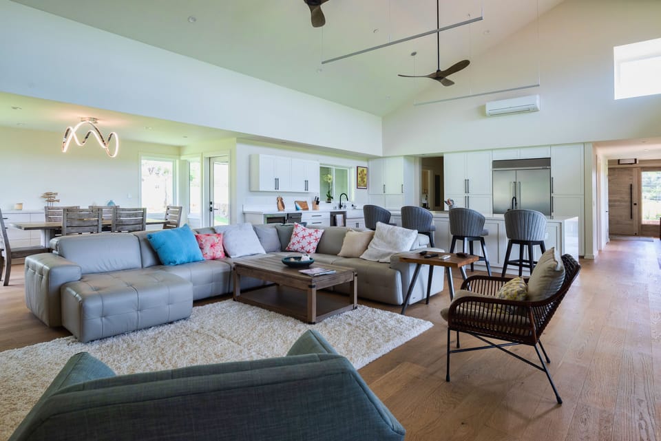 Bright and beautiful main living area opens to spacious patio and outdoor dining