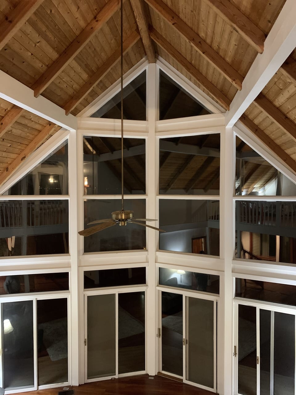 Living room, viewed from upstairs loft.