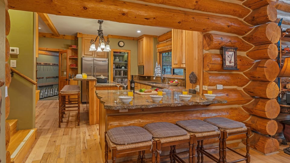 Kitchen and breakfast bar on main level