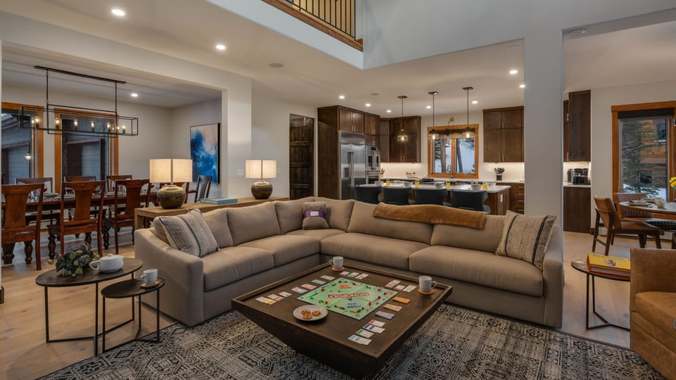 Great Room, Main Level - Seating area beside kitchen and dining area