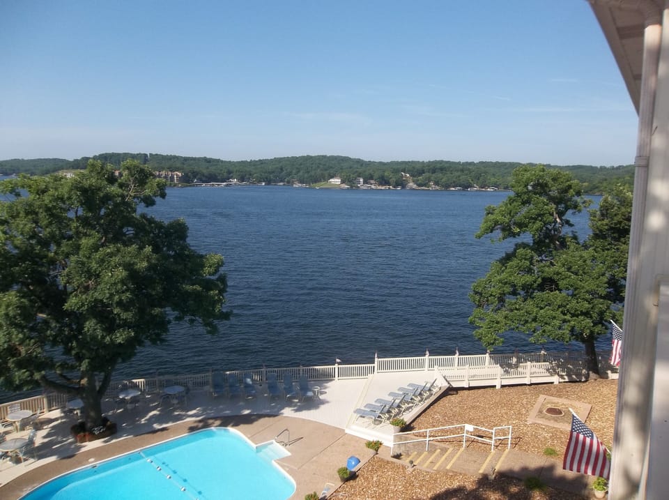 View of swimming pool and main channel from your condo