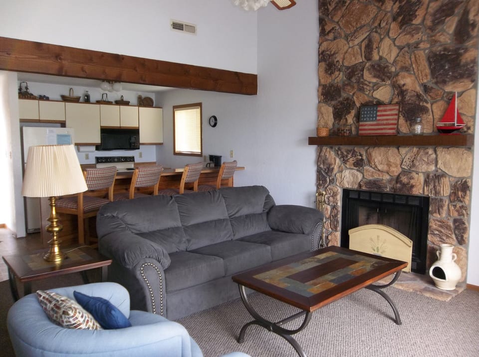 Living room with fireplace