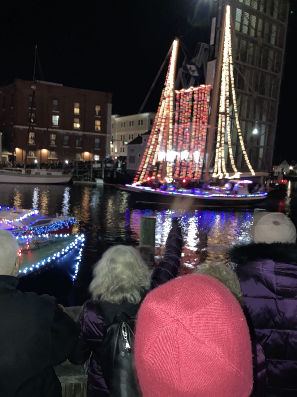 Mystic River Christmas boat parade.