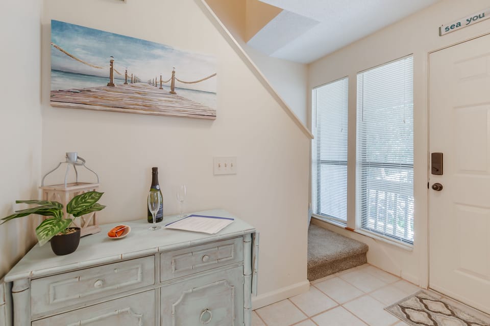 Entry table with informational documents, welcome binder, games, and more!