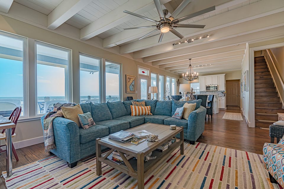 Spectacular Family Room with plenty of seating