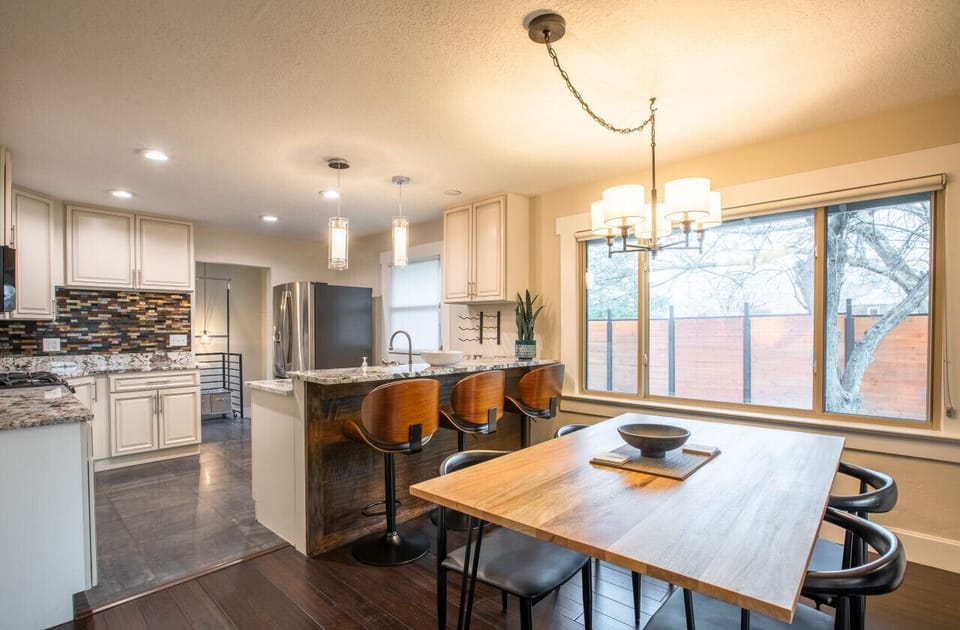 Comfortable dining area to gather with friends and family
