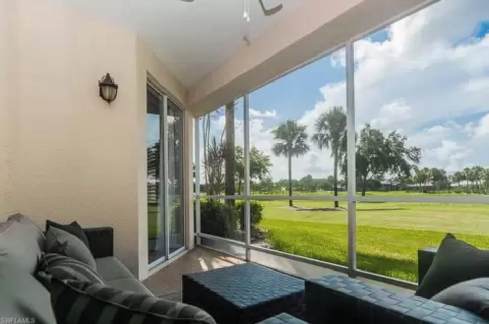 The perfect perch to watch golfers in action, or relax with a book and beverage.