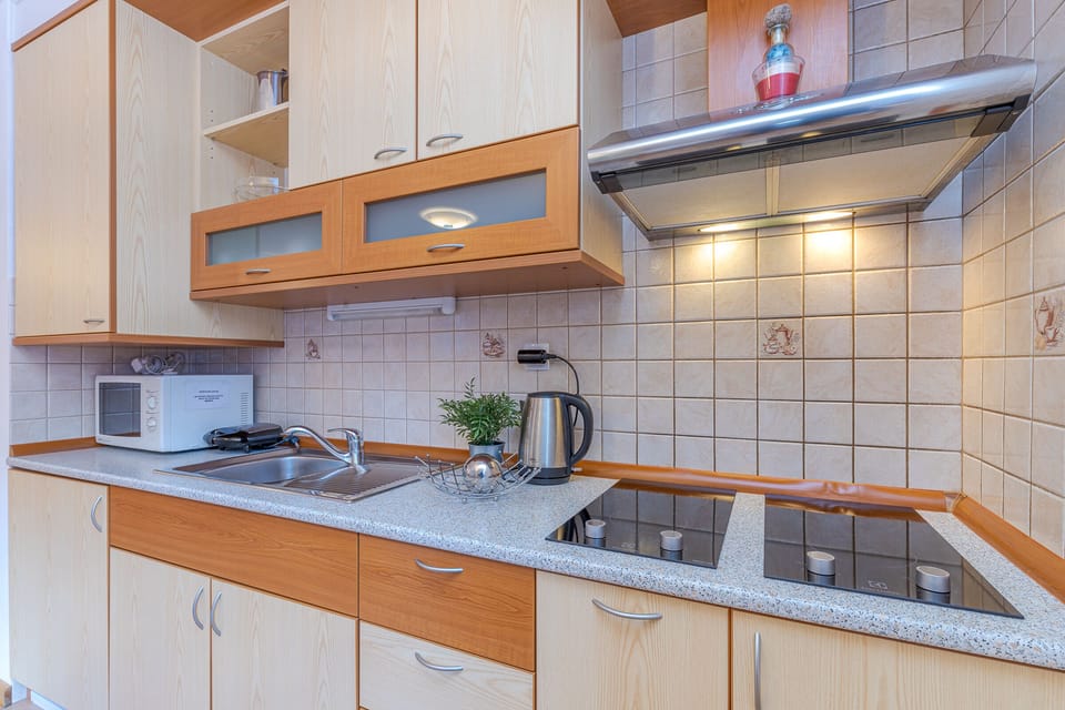 Fully equipped kitchen with induction hobs
