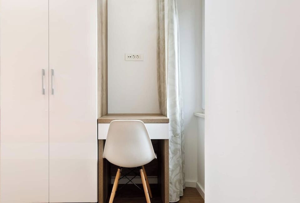 Working desk with an elegant chair.