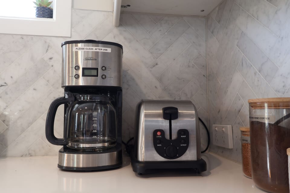 coffee machine and toaster