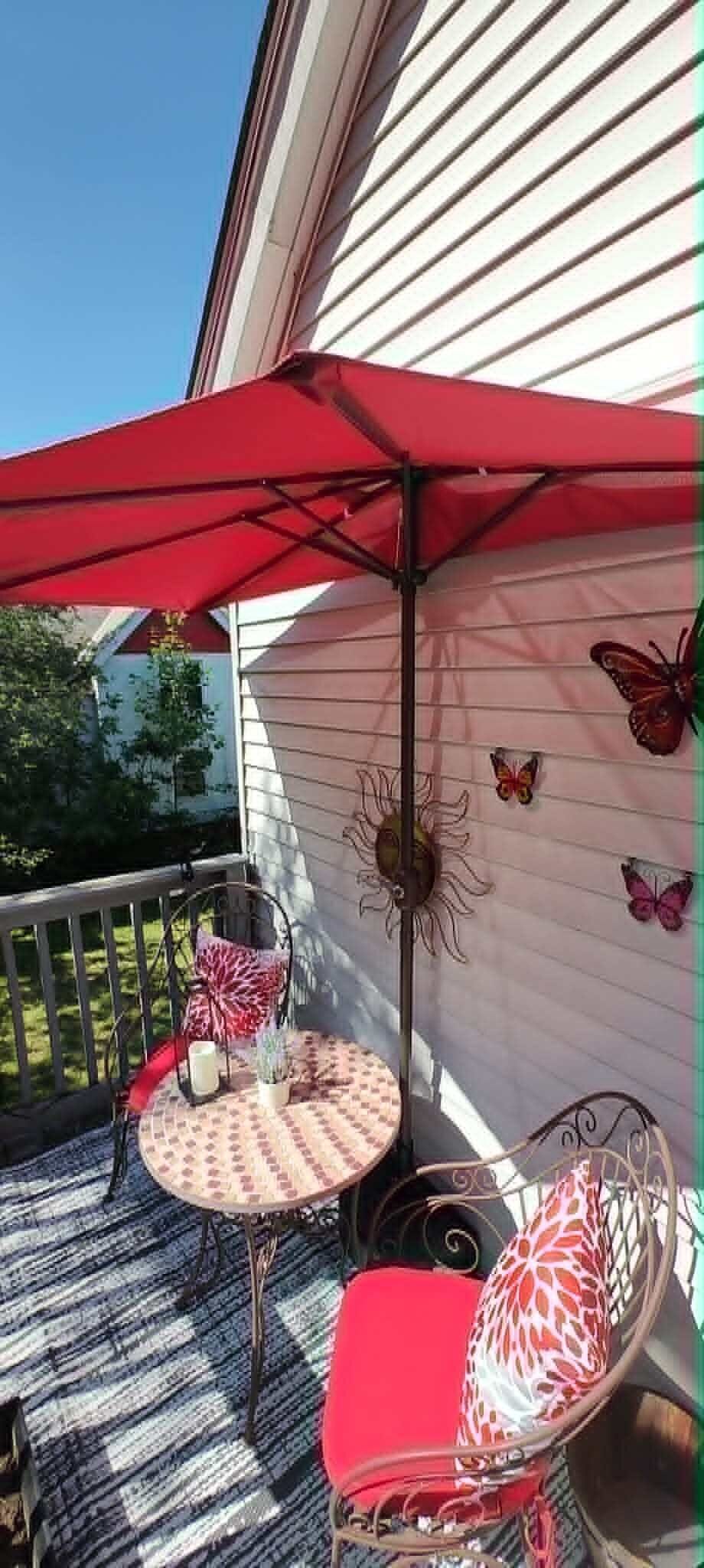Private patio overlooking the backyard