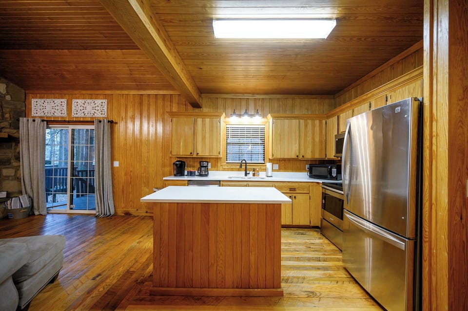 The fully stocked kitchen makes preparing meals easy during your stay.