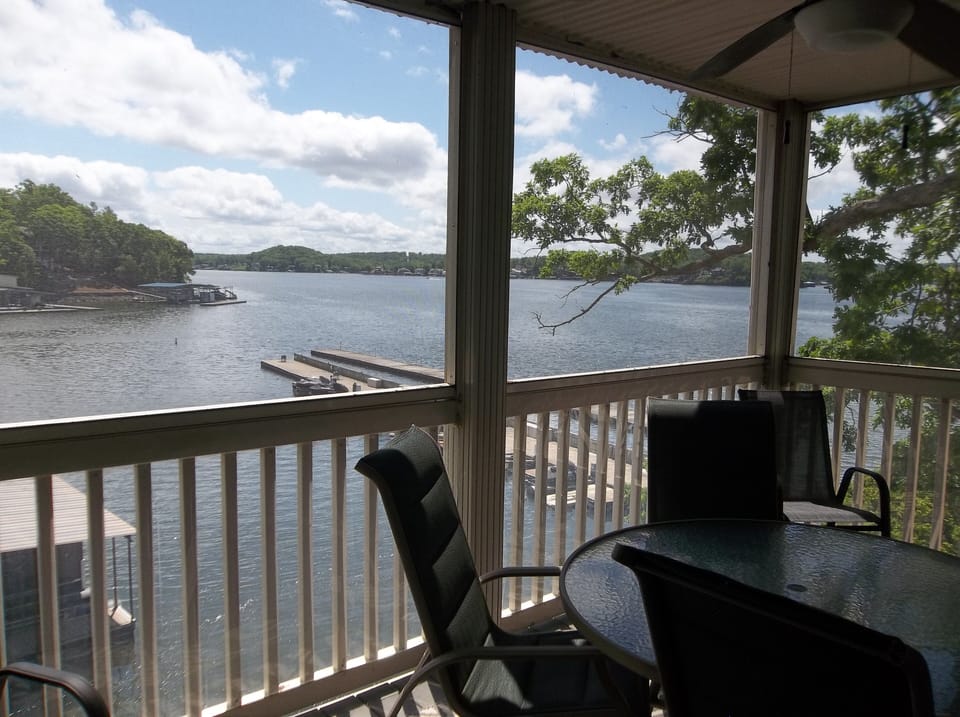 End unit with great view of the main channel from screened in balcony