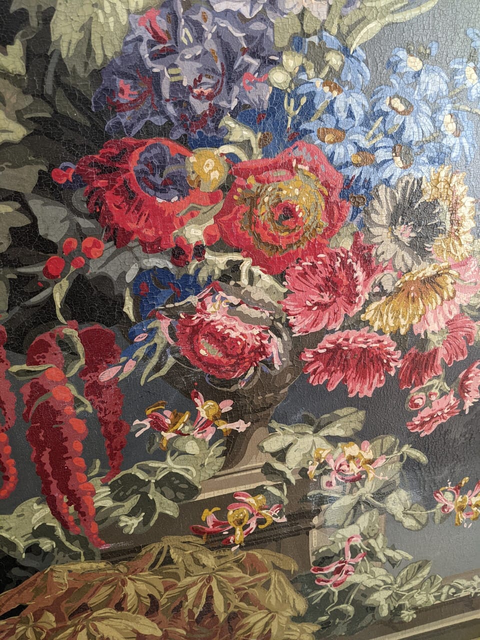 Hand painted dining room wallpaper